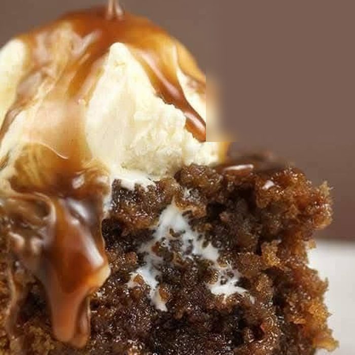 Sticky toffee pudding with vanilla ice cream at DW's Bar & Grill
